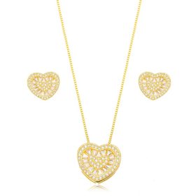 CONJUNTO COLAR E BRINCO BATIDA DE AMOR