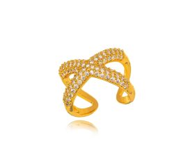ANEL CRAVEJADO EM ZIRCONIAS BRILHO CELESTIAL