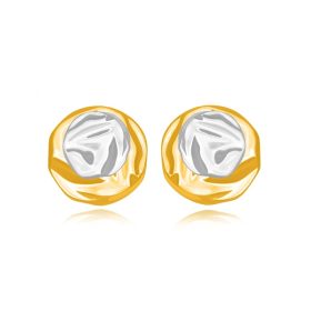 BRINCO TEXTURIZADO REDONDO DOURADO E RODIO