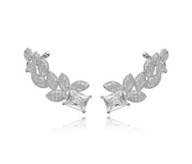 BRINCO EAR CUFF EM RÓDIO BRANCO JARDIM DOS VOTOS