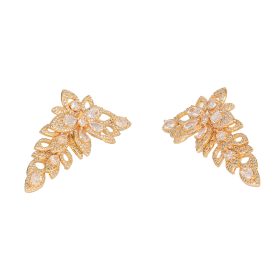 BRINCO LUXO CASTATA DE FLOR CRAVEJADO ZIRCIONIA