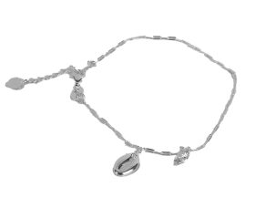 PULSEIRA EM PRATA CARTI COM BUZIOS E PONTO DE LUZ