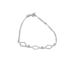 PULSEIRA EM PRATA ELO PORTUGUÊS COM TRÊS TRIÂNGULOS